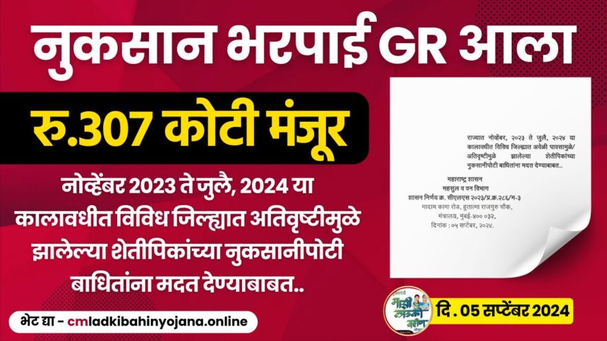 नुकसानग्रस्त शेतकऱ्यांसाठी शासनाची भरपाई avkali nuksan bharpai 2024